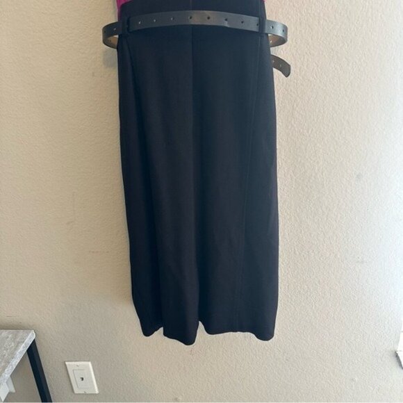 INC Magenta Stretch Silk Ruffle Black Ponte Knit Sheath Dress Party US 10 NWT - Picture 8 of 10